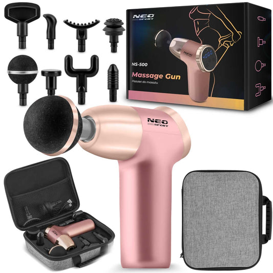Massage gun for the body with 8 accessories NS-500 Neo-sport pink