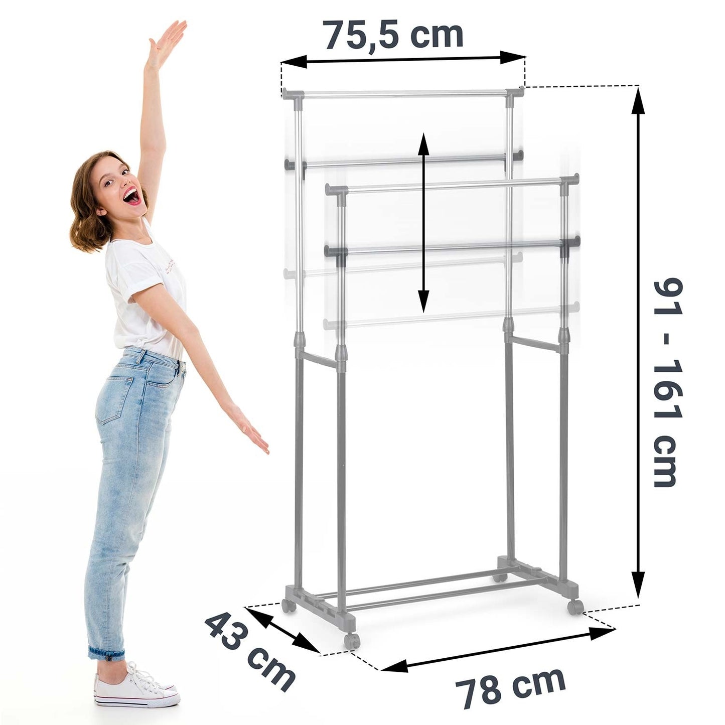 Massido Clothes hanger 686100 Black/Silver
