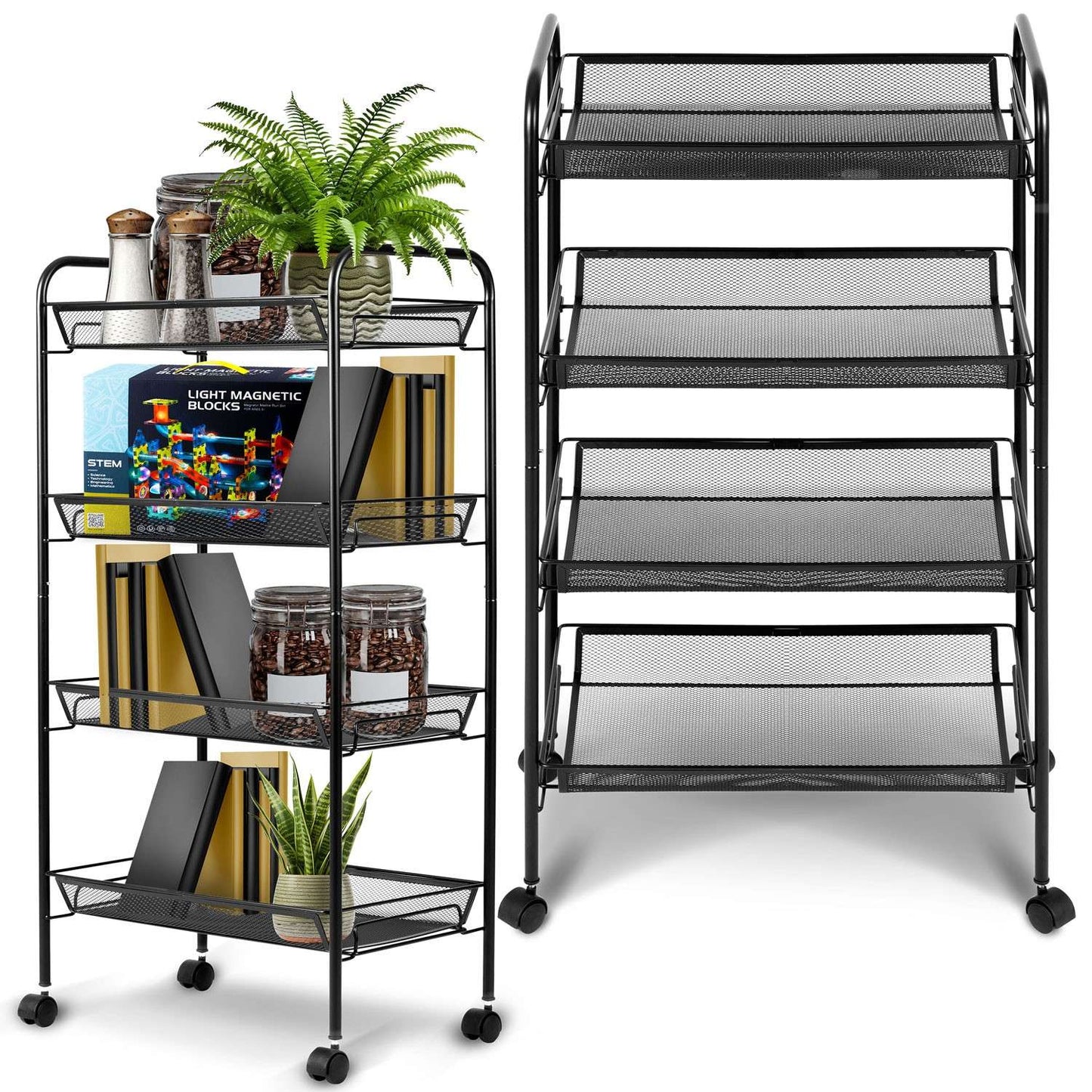 Massido MS-620 metal shelf on wheels