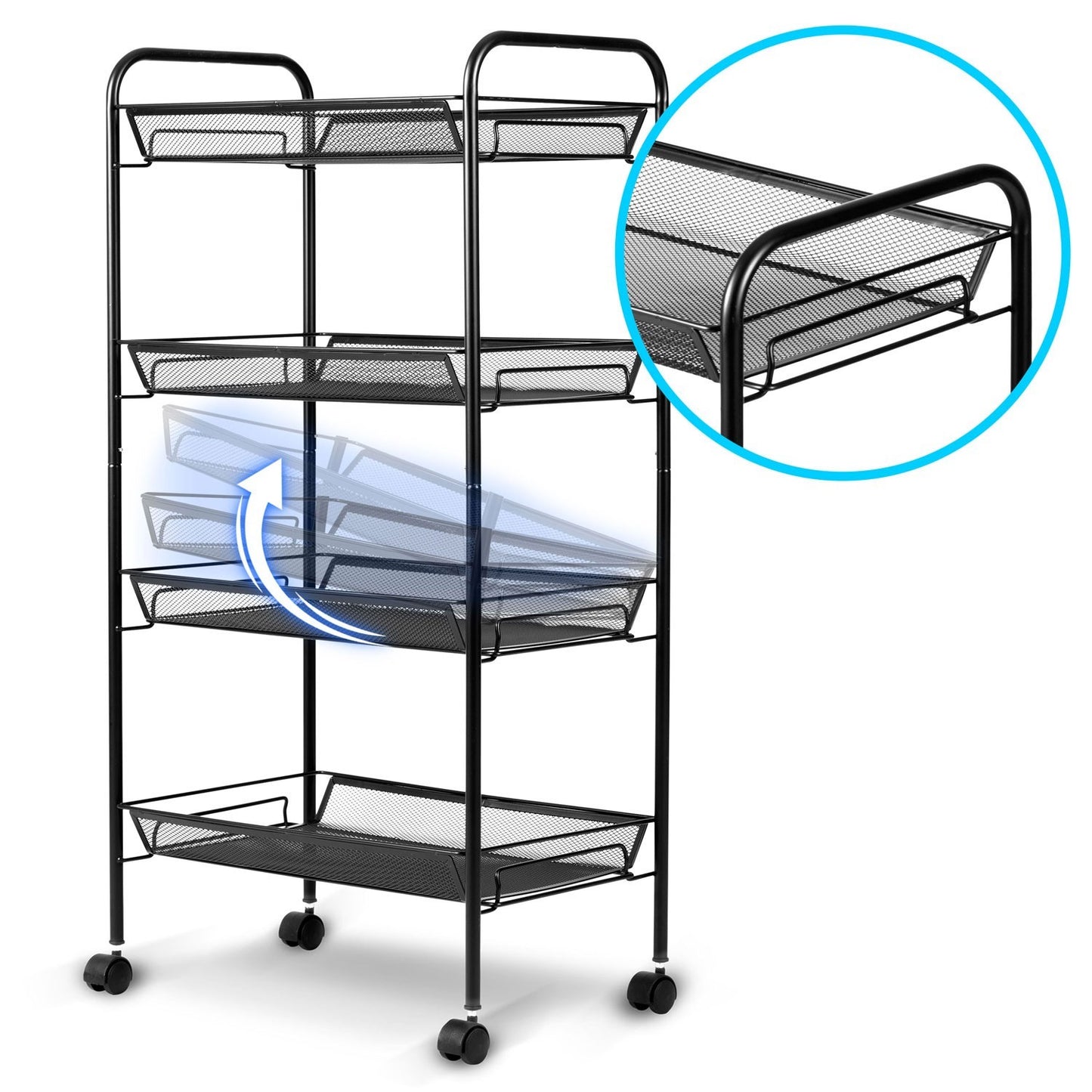 Massido MS-620 metal shelf on wheels