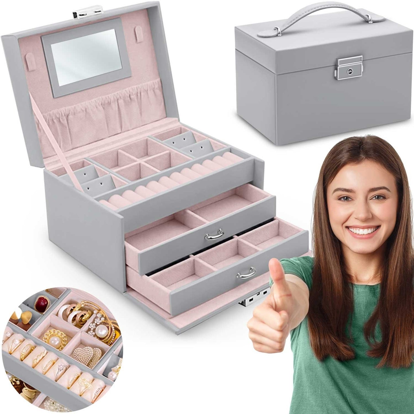Massido MS-700 Jewelery Box - Grey