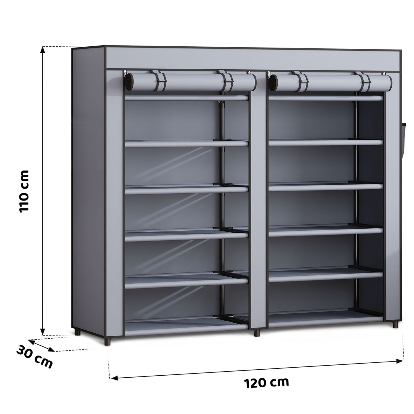Massido MS-805 graphite textile shoe cabinet