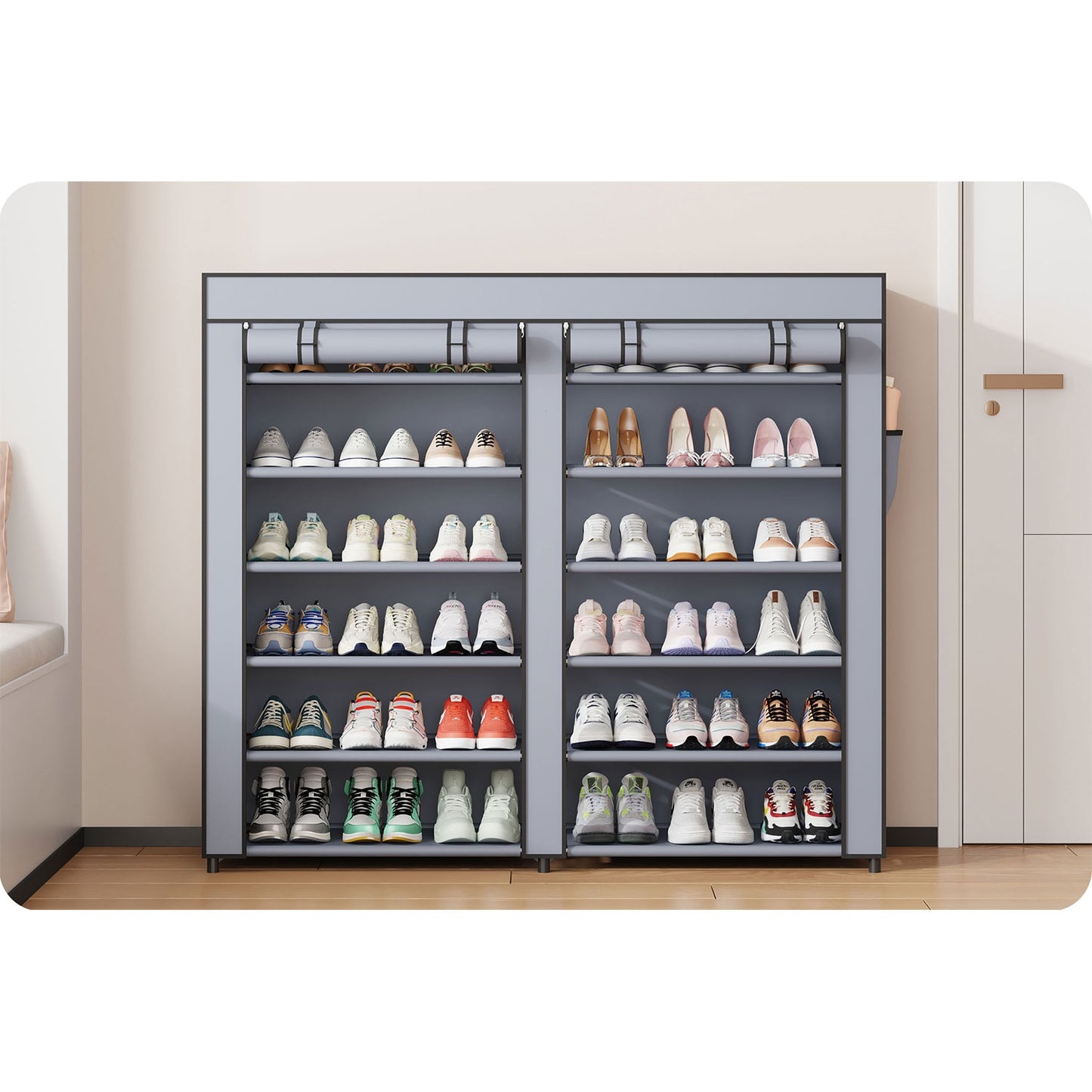 Massido MS-805 graphite textile shoe cabinet