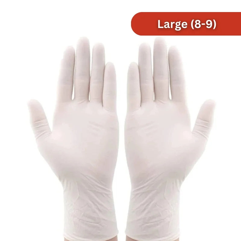Master Gloves: Pack of 100 Latex Disposable Powdered Gloves - Size L