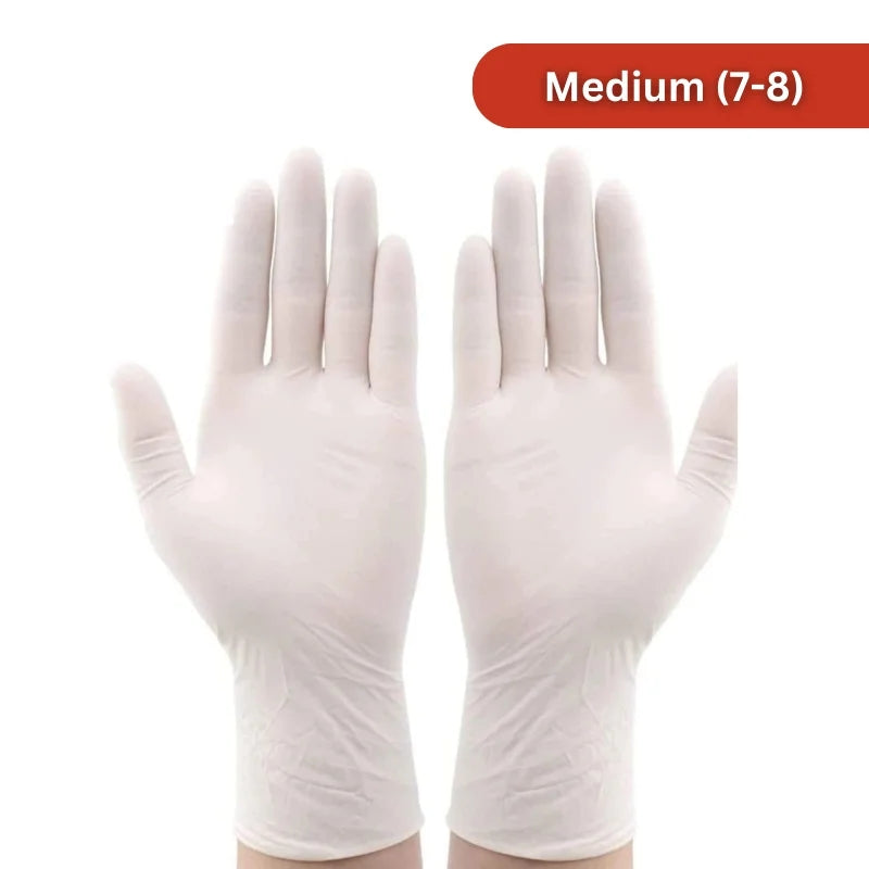 Master Gloves: Pack of 100 Latex Disposable Powdered Gloves - Size M