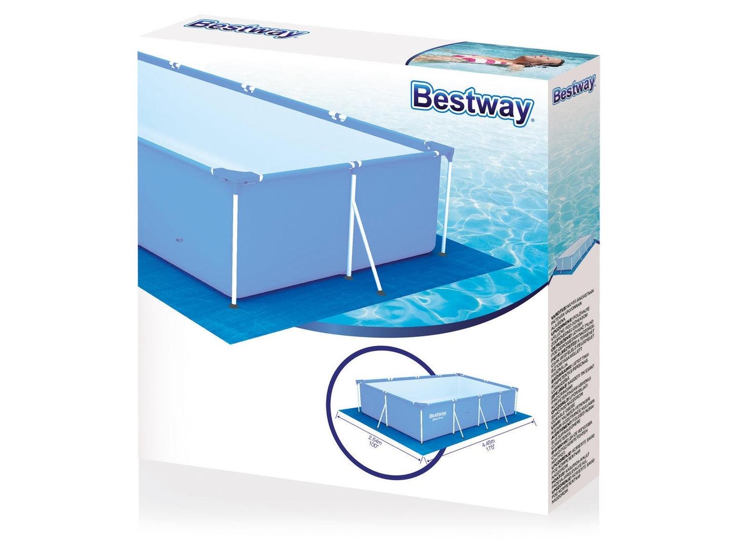 Mat 445 x 254 cm for the Bestway 58102 rectangular pool
