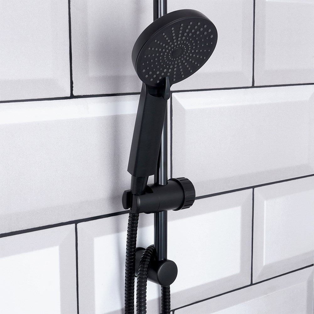 Matt Black Shower Device with Durable Materials
