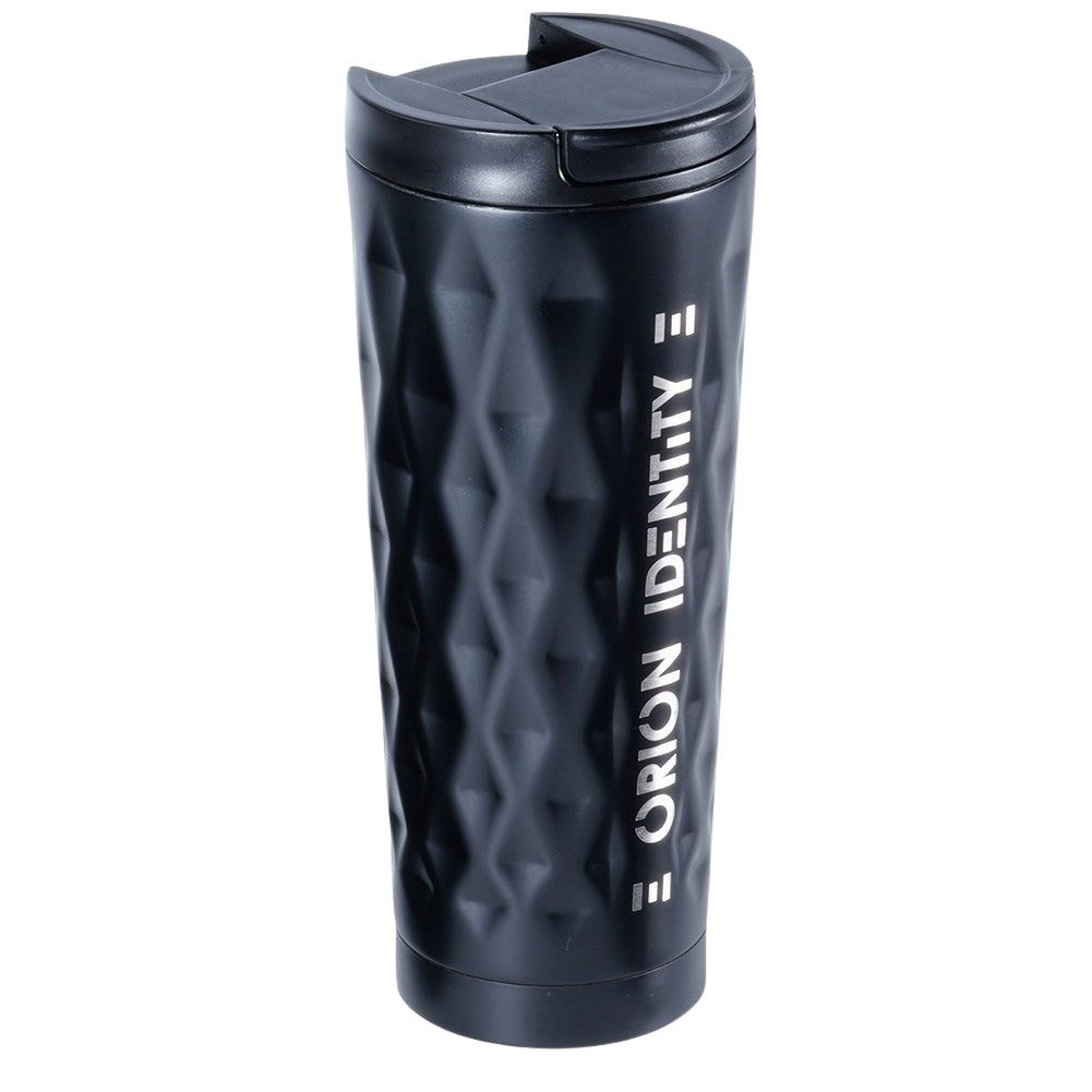 Matt Black Thermos Mug with Silicone Seal and Lid