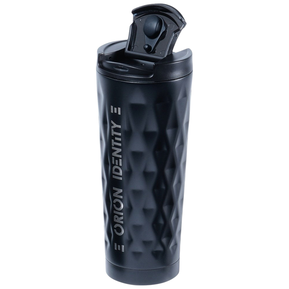 Matt Black Thermos Mug with Silicone Seal and Lid