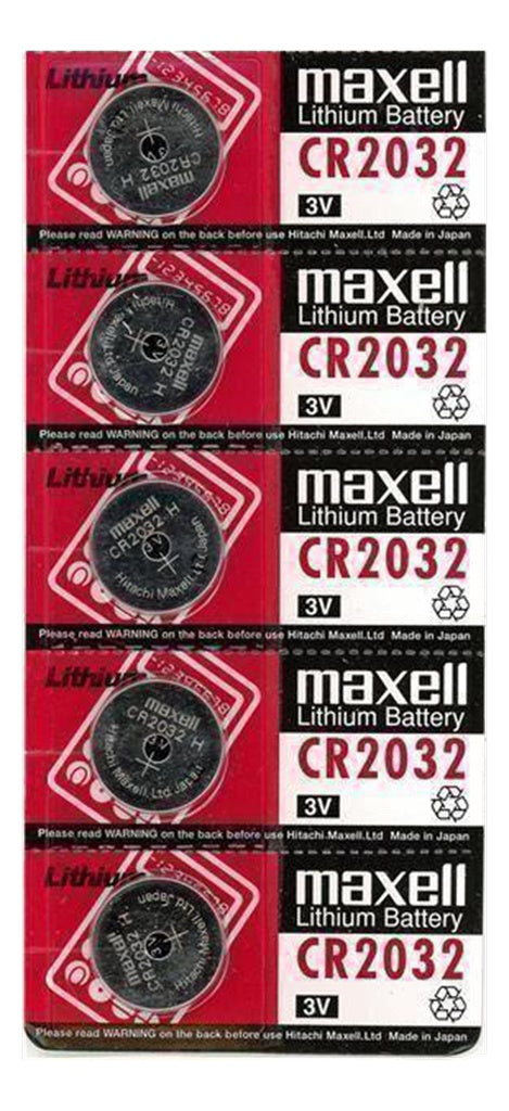Maxell Lithium Button cell battery, CR2032, 3V - 5-pack