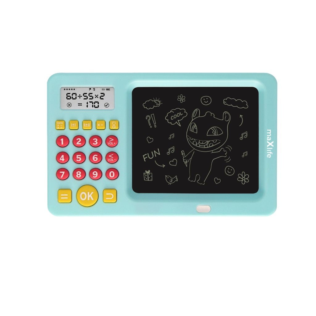 Maxlife children's writing board with mini calculator - Blue