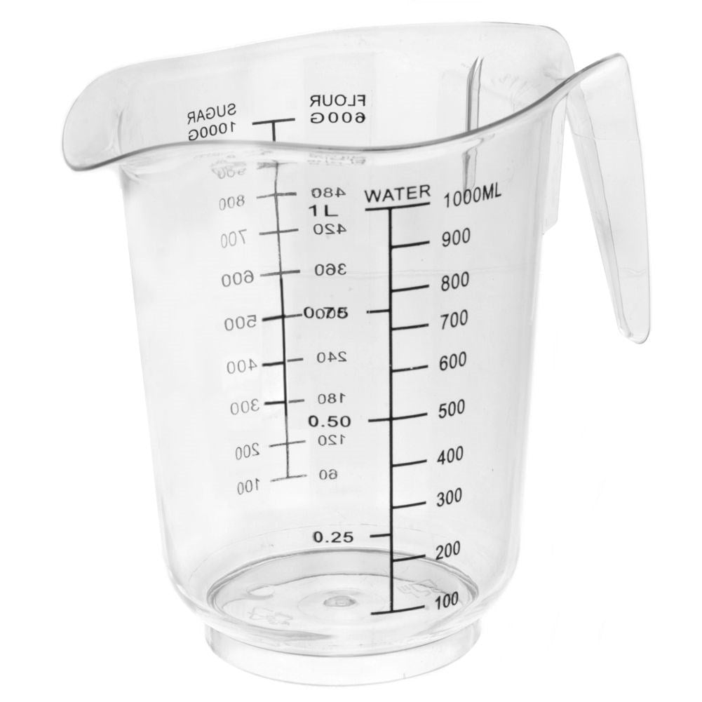 Measuring cup with comfortable handle and spout for precise measurement