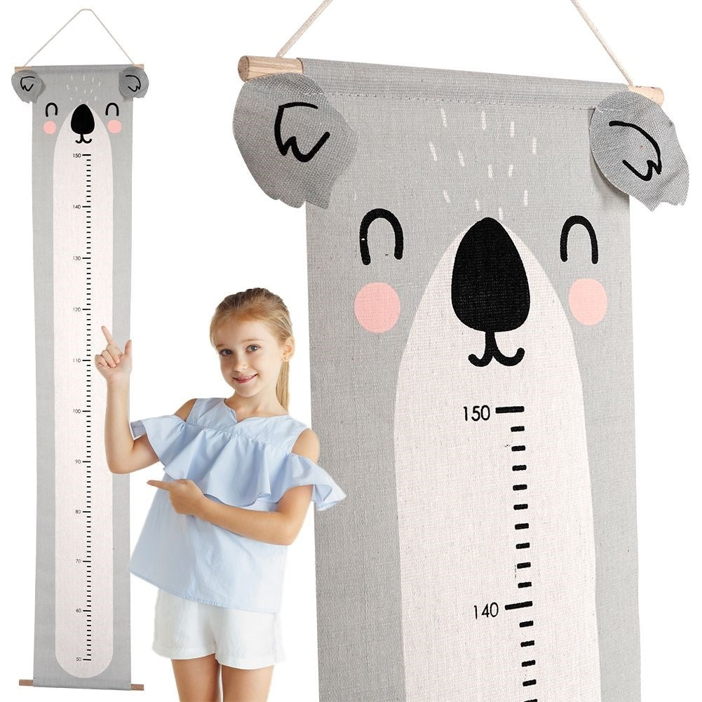 Measuring stick for Children's room with Koala motif in Gray Canvas