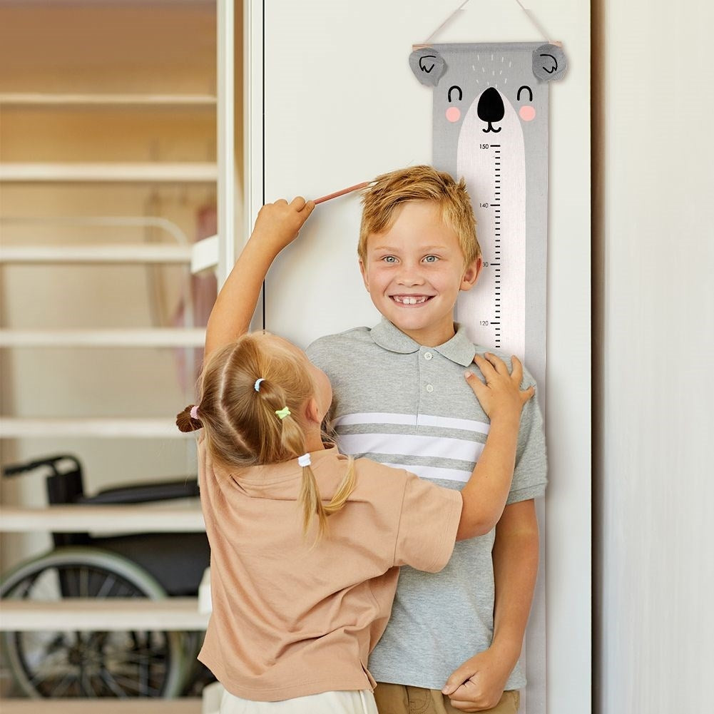 Measuring stick for Children's room with Koala motif in Gray Canvas