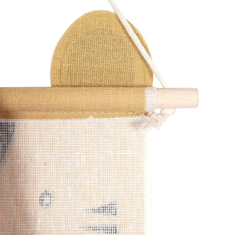 Measuring stick for children in mustard yellow canvas with tiger motif