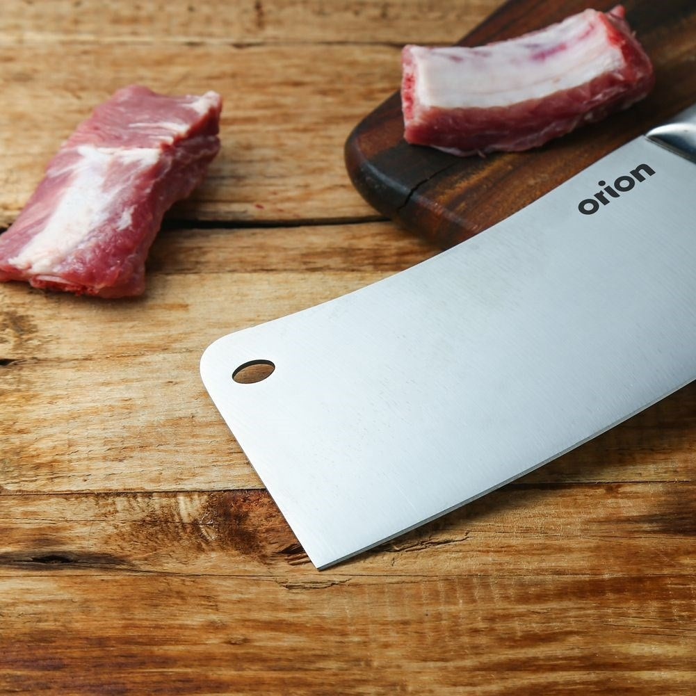 Meat ax with 18 cm stainless steel blade