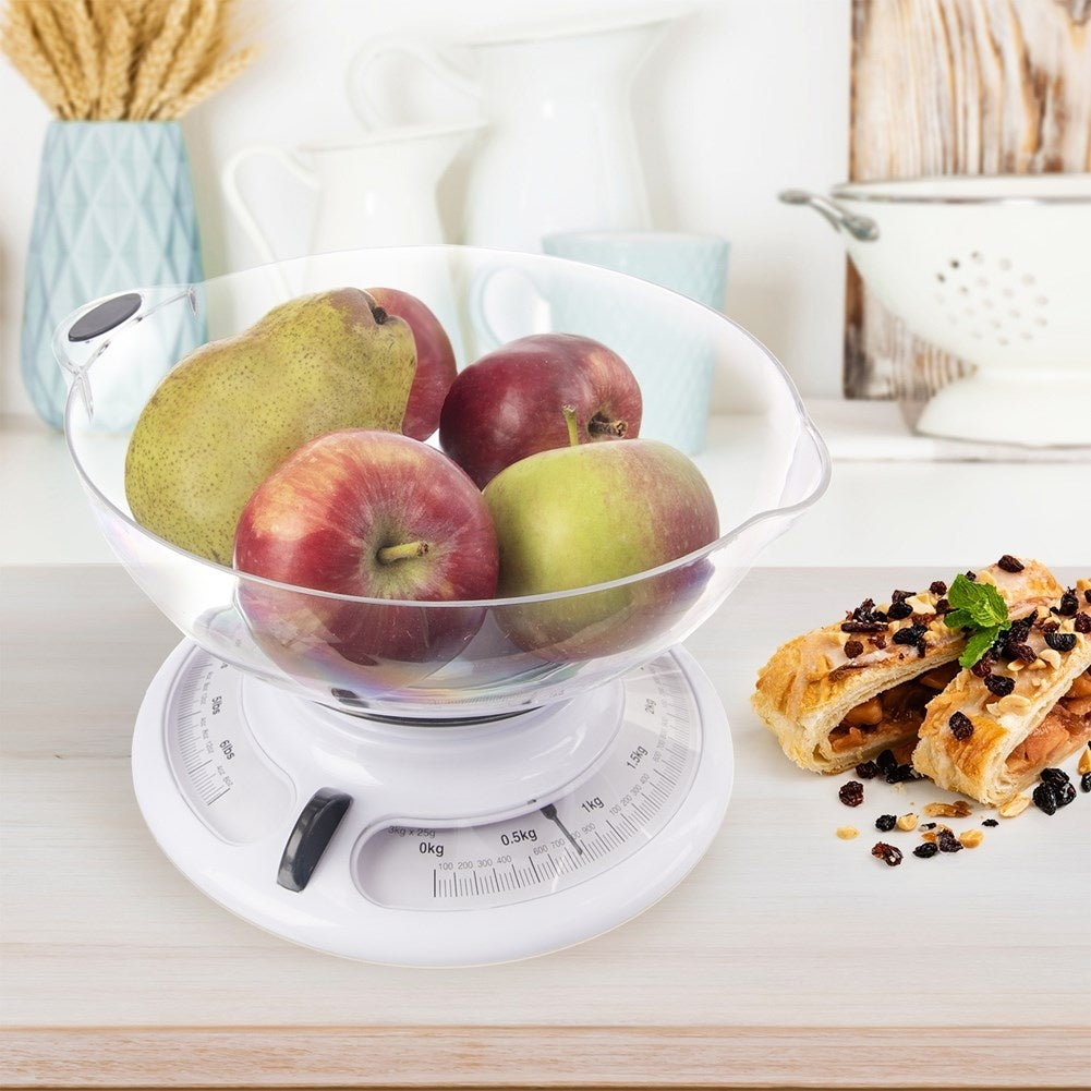 Mechanical Kitchen Scale with Removable Bowl