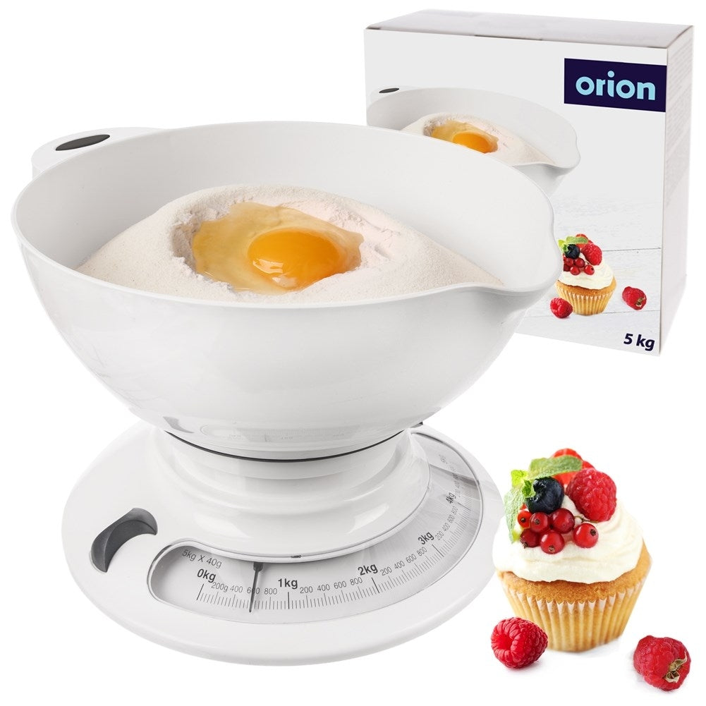 Mechanical kitchen scale 5 kg with removable bowl
