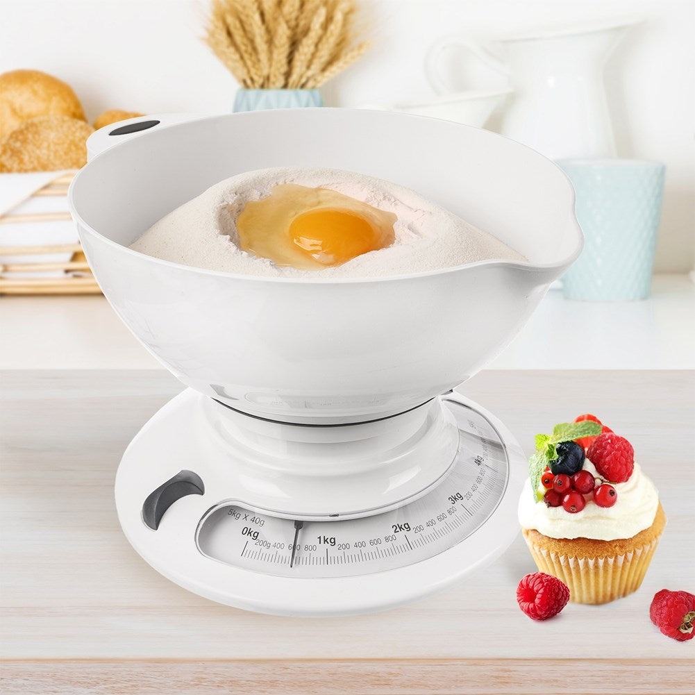 Mechanical kitchen scale 5 kg with removable bowl