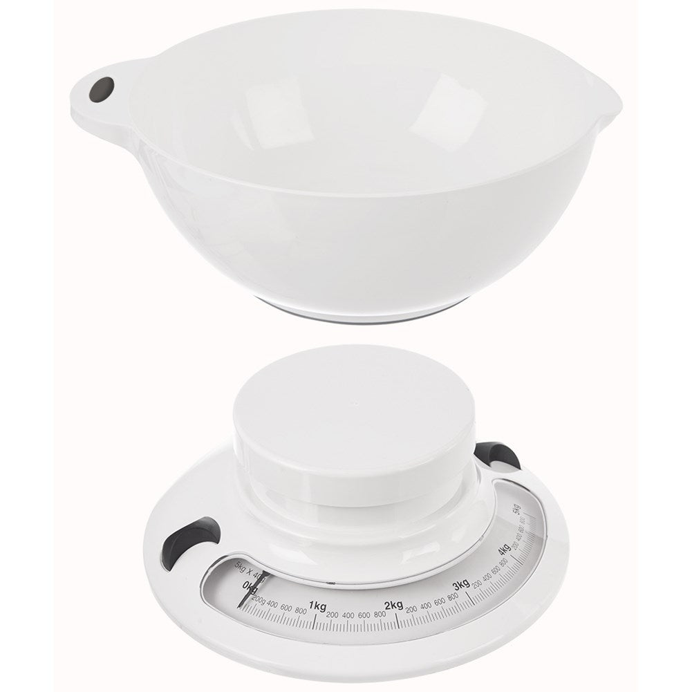 Mechanical kitchen scale 5 kg with removable bowl