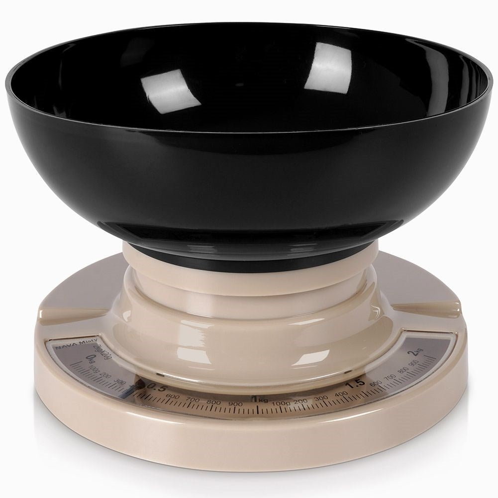 Mechanical kitchen scale with removable bowl, 2 kg capacity