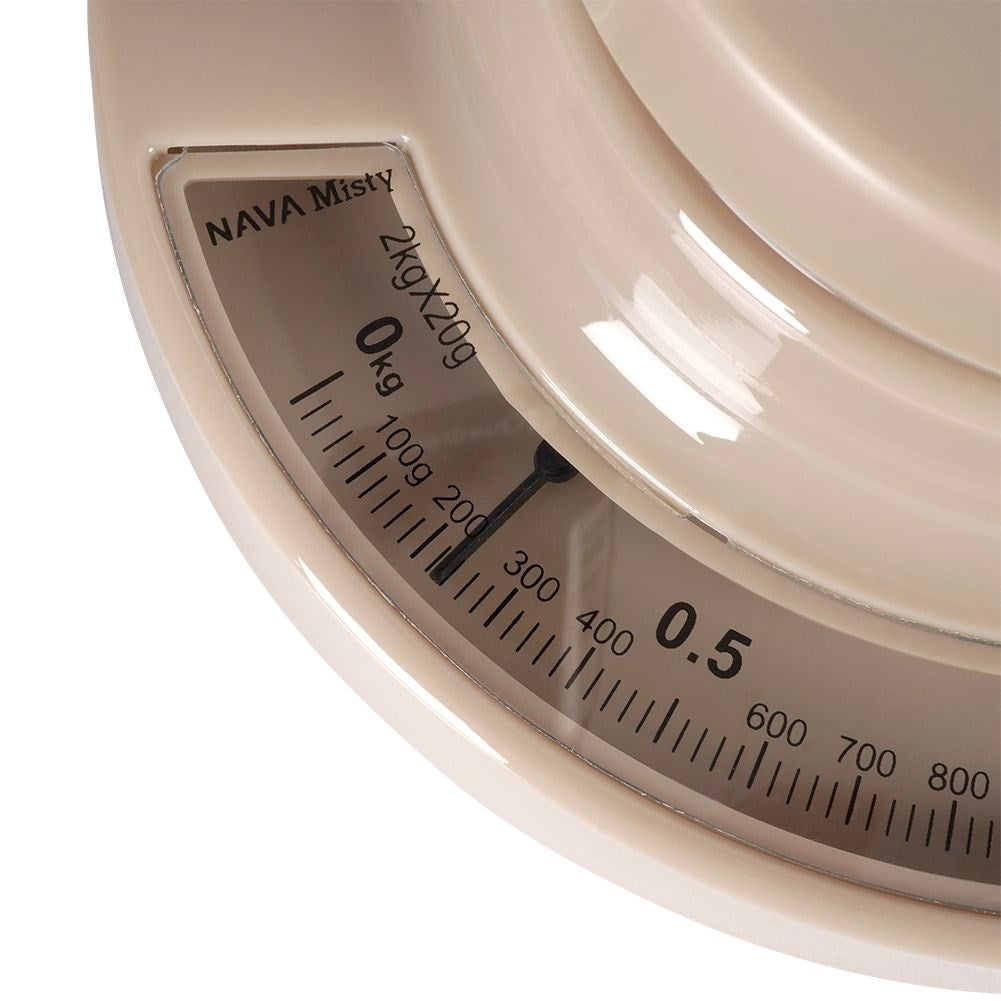 Mechanical kitchen scale with removable bowl, 2 kg capacity