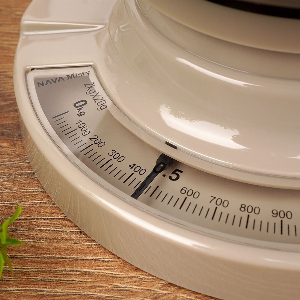 Mechanical kitchen scale with removable bowl, 2 kg capacity