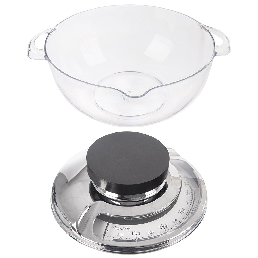 Mechanical kitchen scale with removable bowl, 5 kg capacity