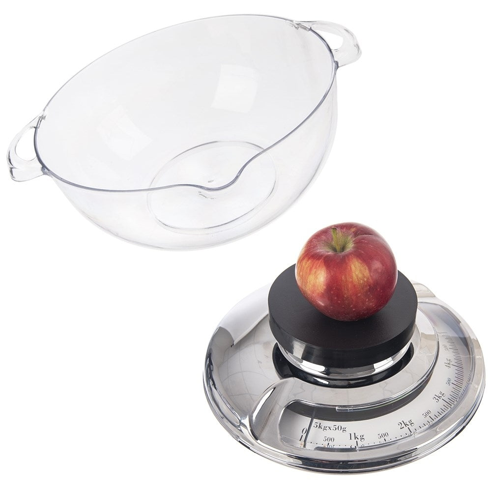 Mechanical kitchen scale with removable bowl, 5 kg capacity