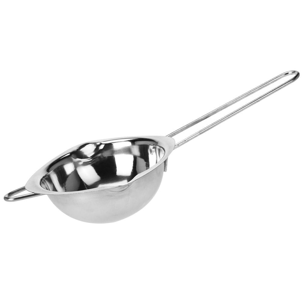 Melting pot with handle, hook and spout for water bath