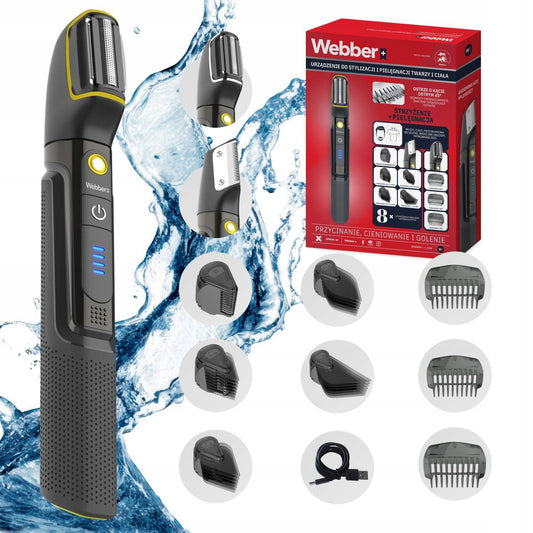 Men's 8-in-1 Cordless Trimmer, Face & Body, Wet & Dry