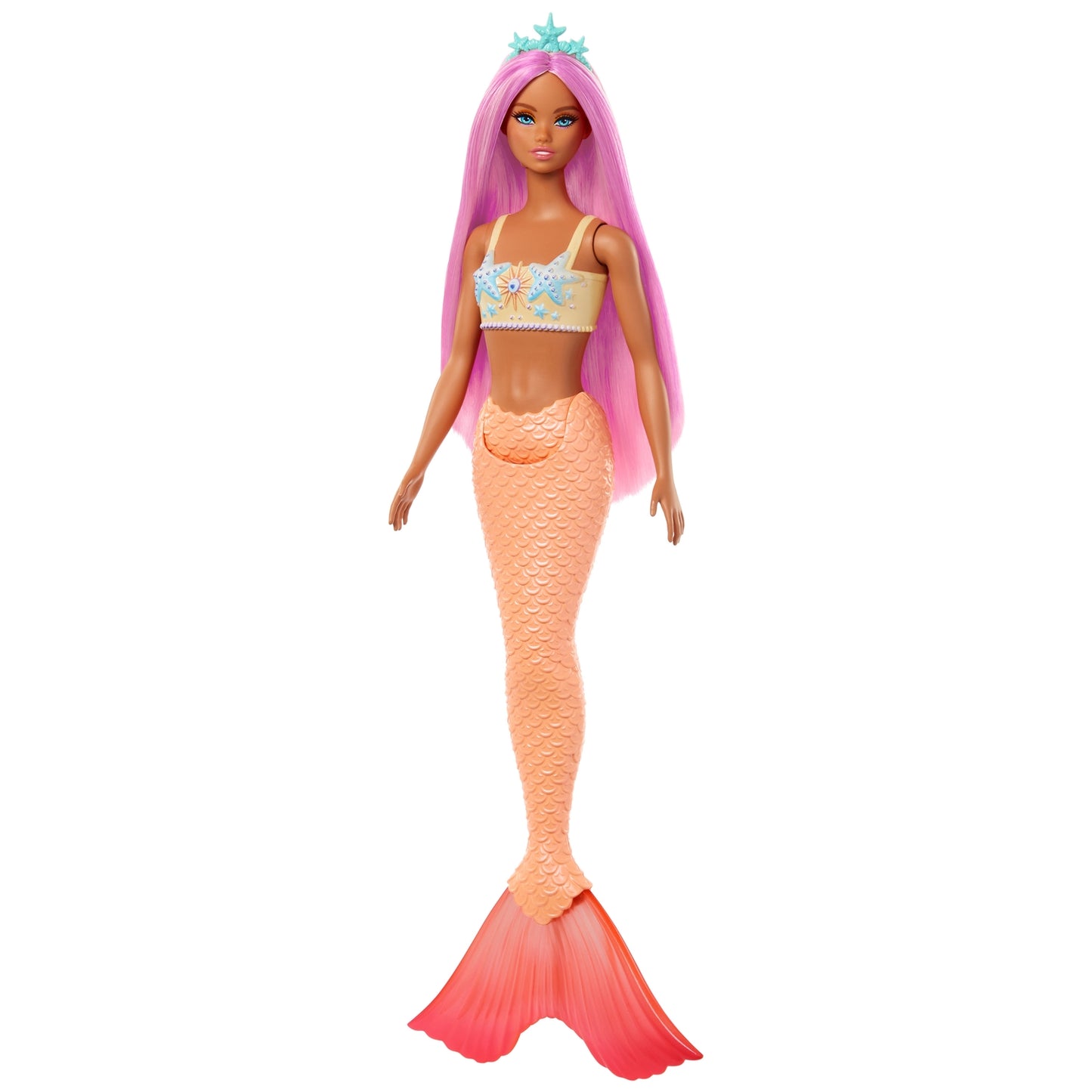 Mermaid Doll with Yellow Tail and Pink Hair