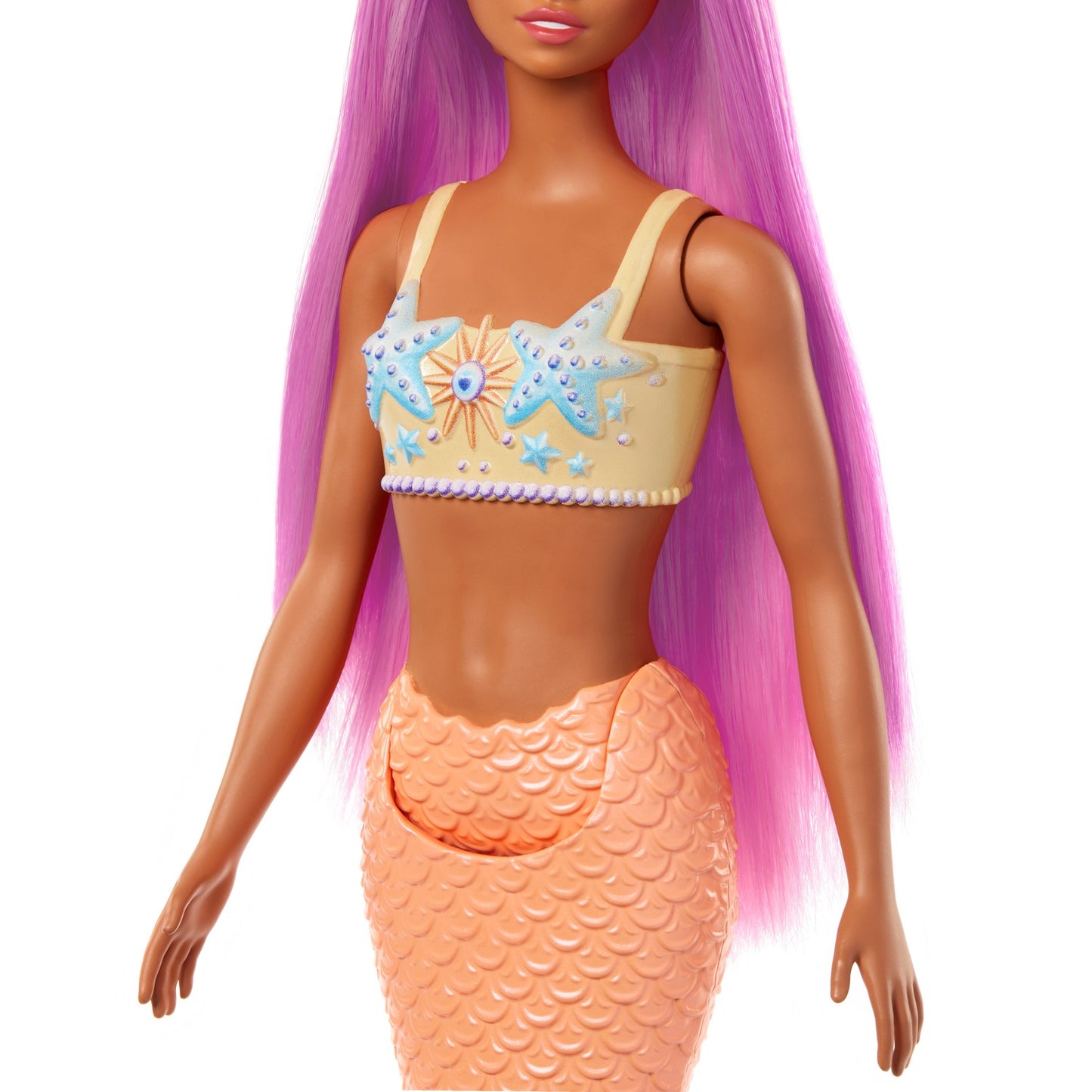 Mermaid Doll with Yellow Tail and Pink Hair