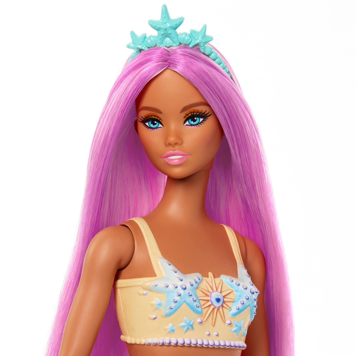 Mermaid Doll with Yellow Tail and Pink Hair