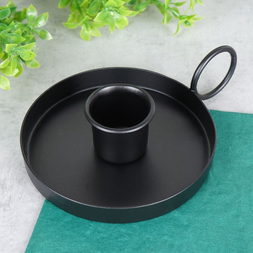 Metal Candle Holder with Handle for Long Candles