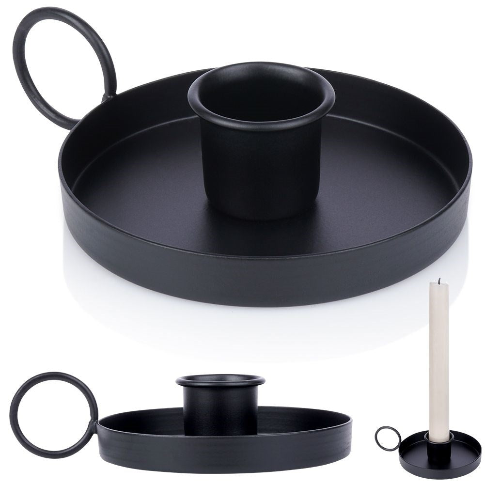 Metal Candle Holder with Handle for Long Candles