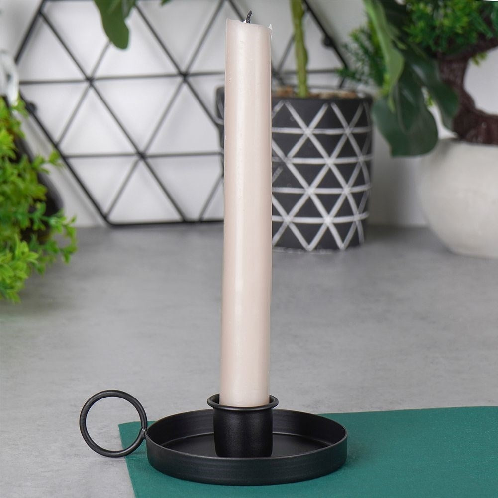 Metal Candle Holder with Handle for Long Candles