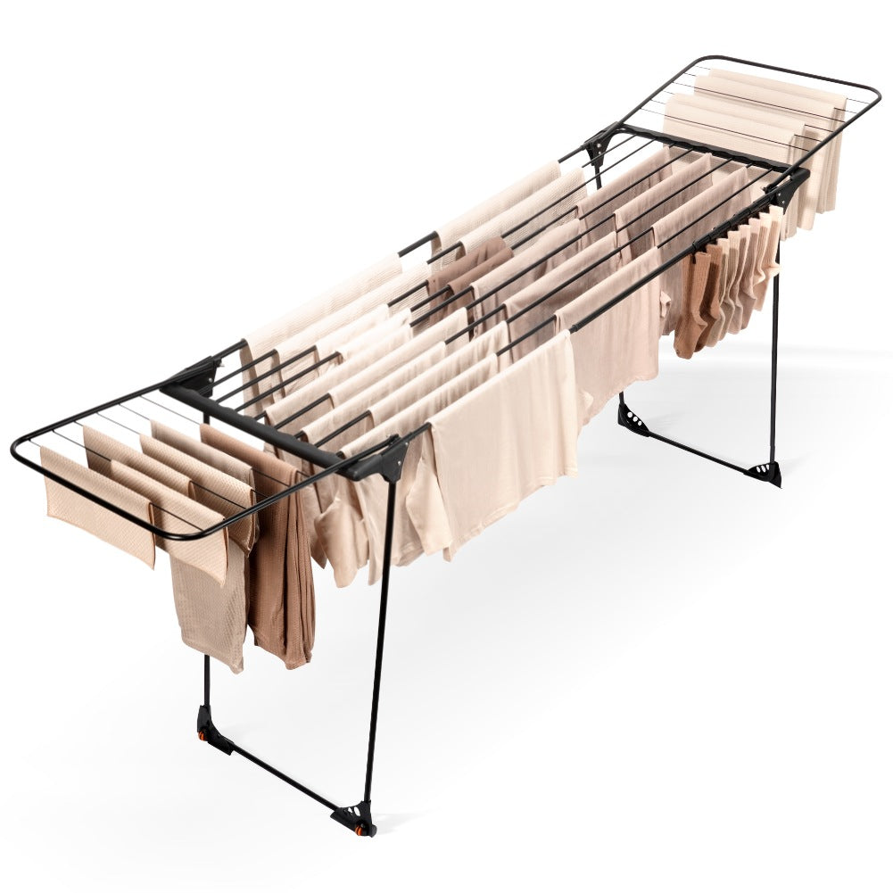 Metal Clothes Drying Rack, Black, Extendable XXL Size