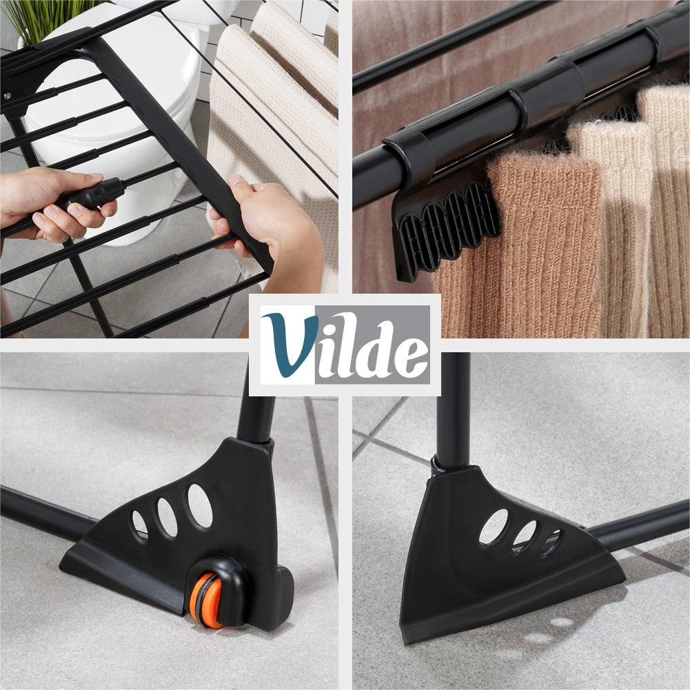 Metal Clothes Drying Rack, Black, Extendable XXL Size