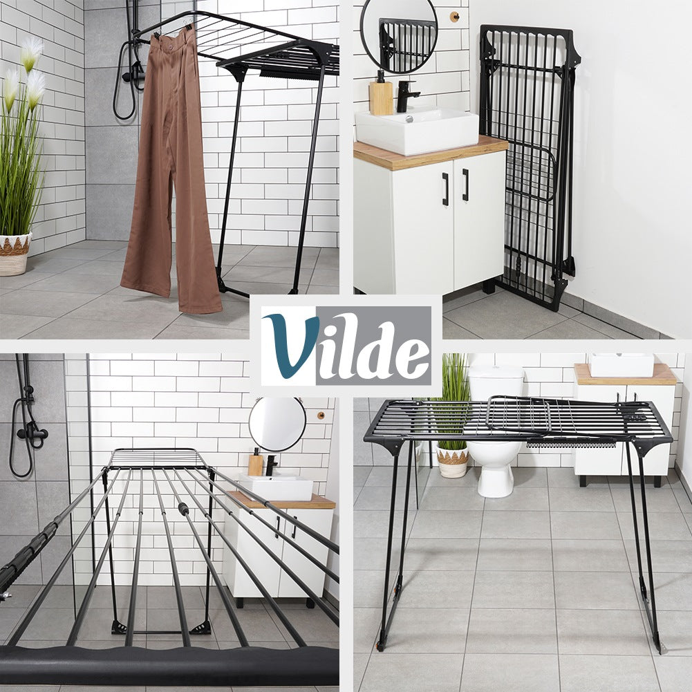 Metal Clothes Drying Rack, Black, Extendable XXL Size