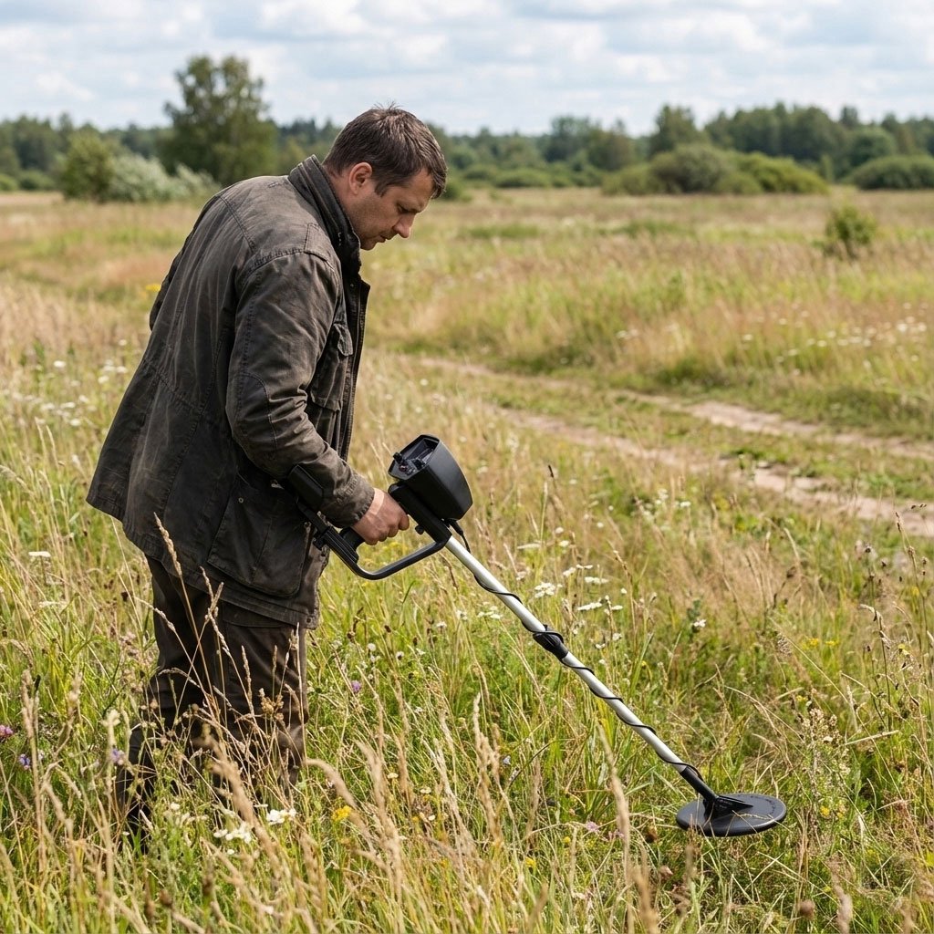 Metal Detector with 2 Modes, Waterproof Coil, Adjustable Shaft