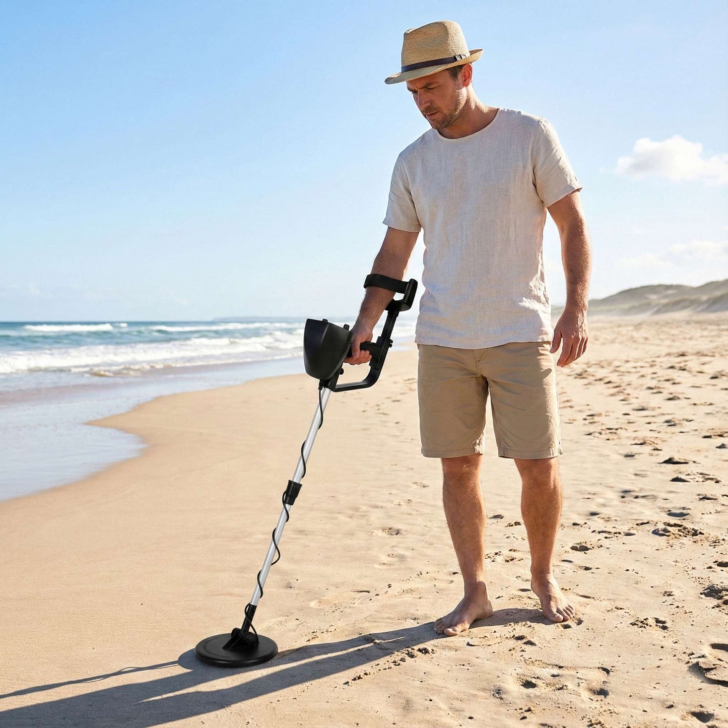 Metal Detector with 2 Modes, Waterproof Coil, Adjustable Shaft