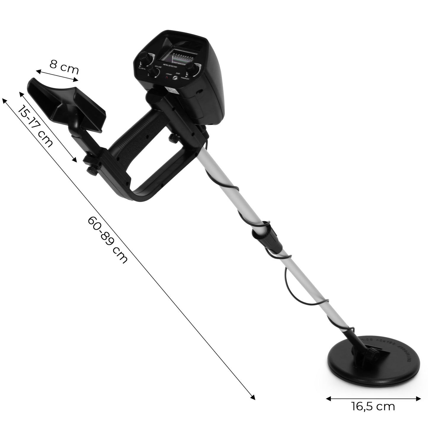 Metal Detector with 2 Modes, Waterproof Coil, Adjustable Shaft