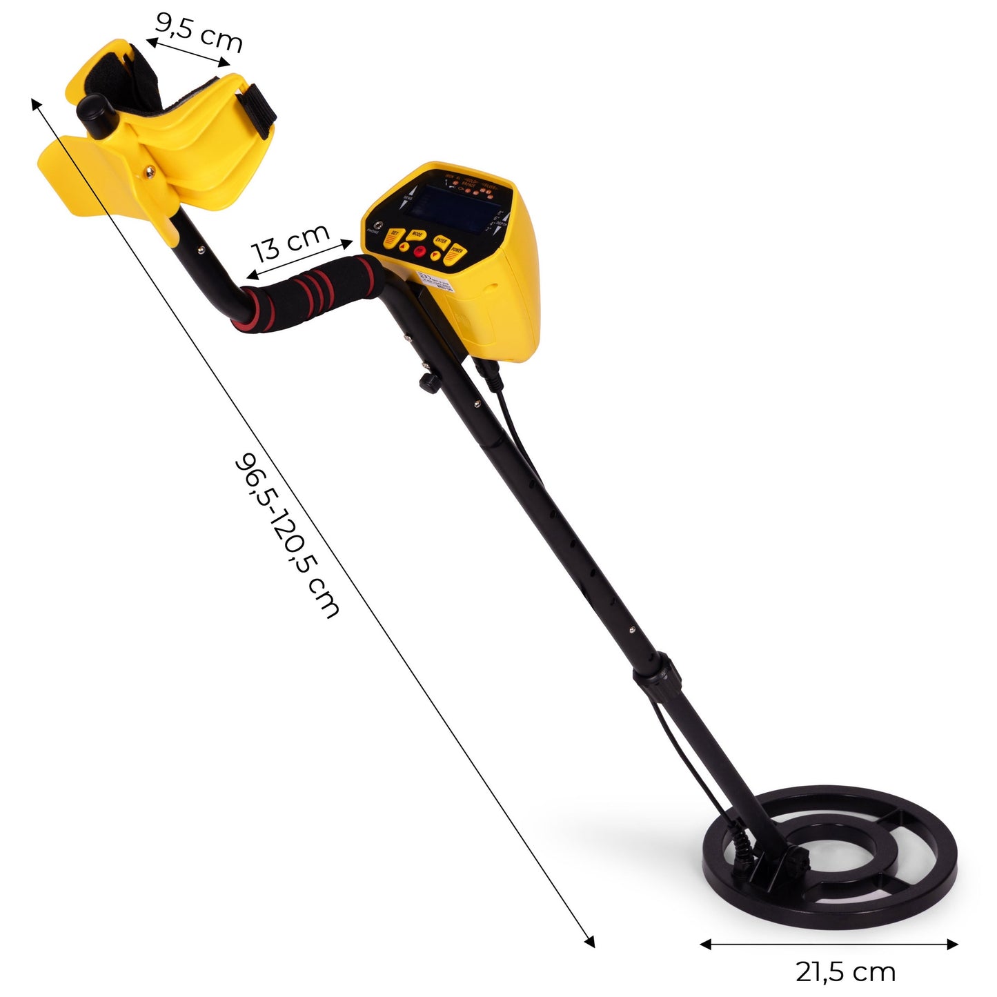 Metal Detector with LCD, 3 Modes, Waterproof Coil