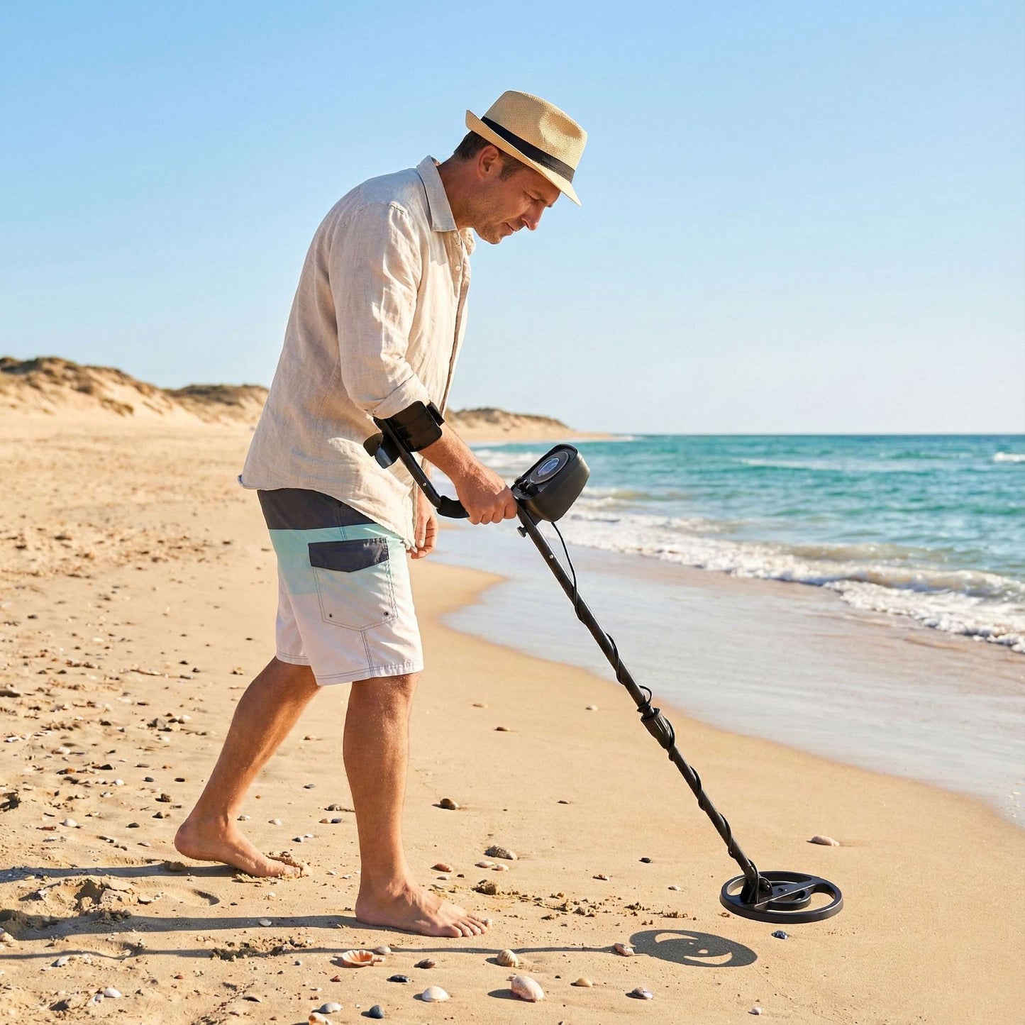 Metal Detector with Waterproof Coil, 2 Modes, Adjustable Shaft