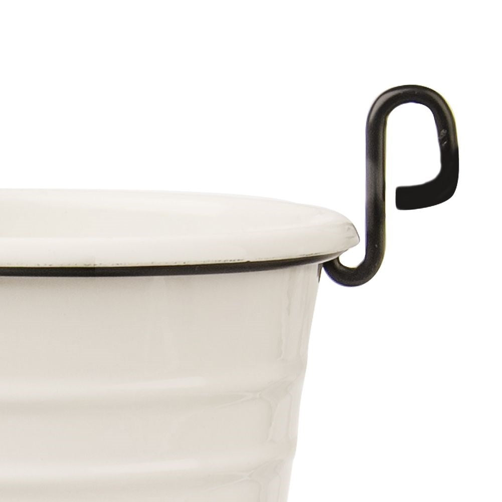 Metal Kitchen Utensil Holder and Herb Pot with Hooks