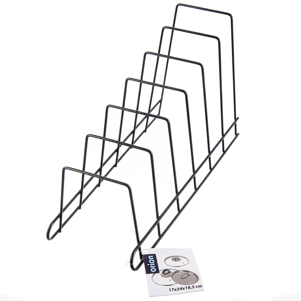 Metal Lid and Plate Rack, Black, 34.5x14x19 cm