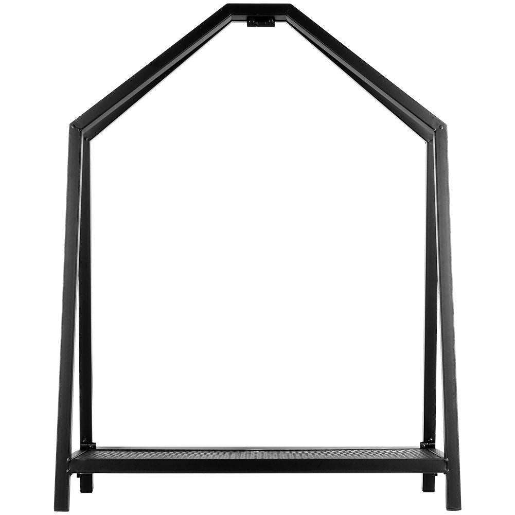 Metal Rack for Firewood in Black - Loft Style Decor and Storage