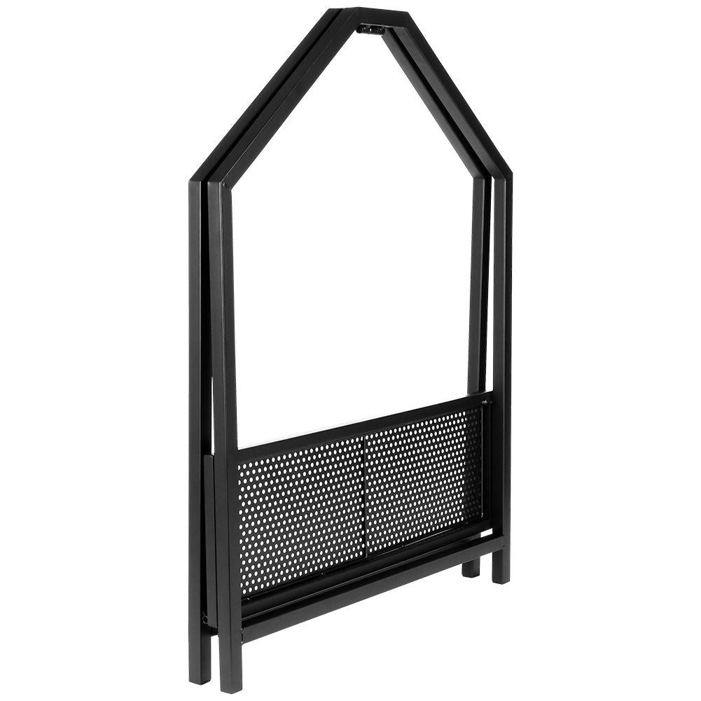 Metal Rack for Firewood in Black - Loft Style Decor and Storage