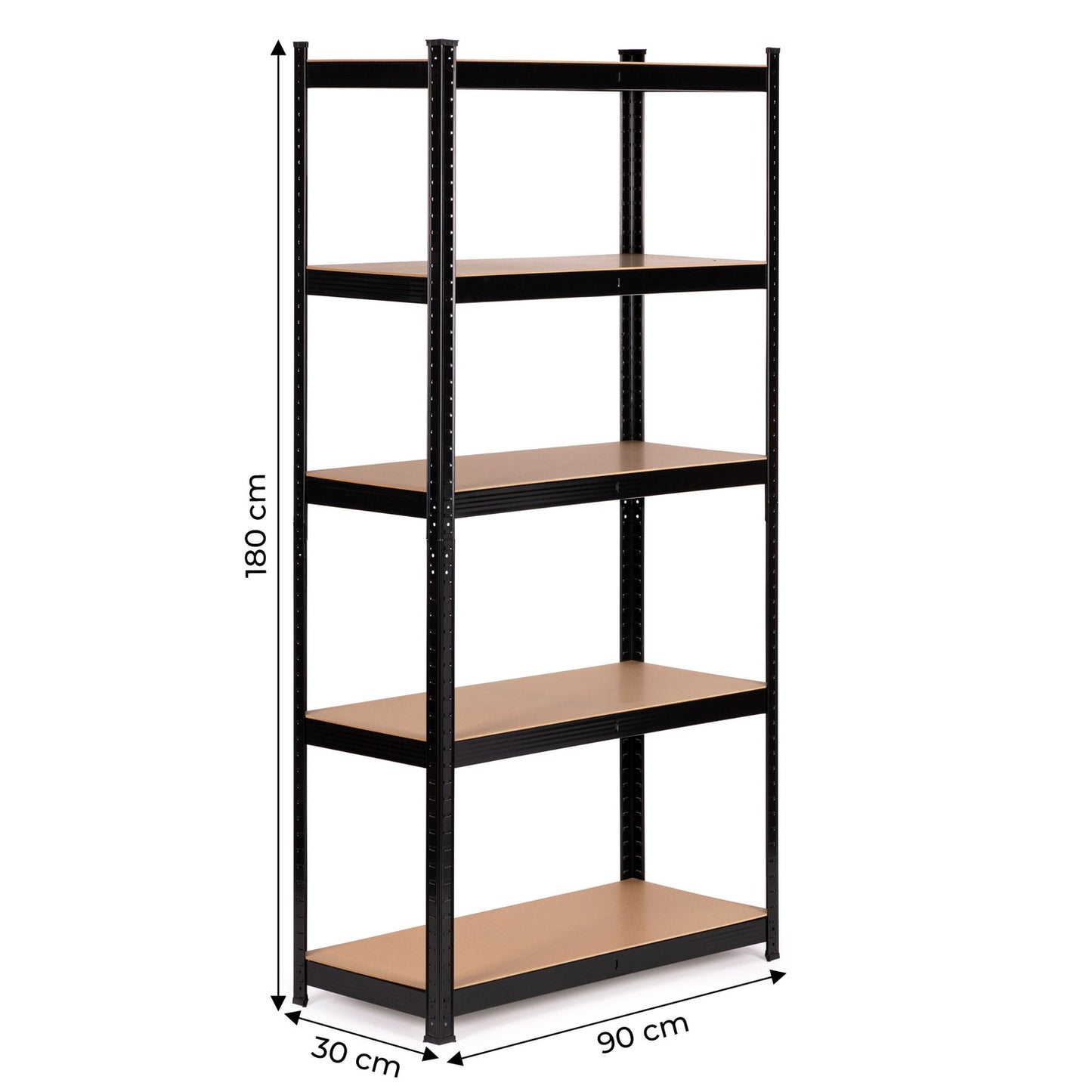 Metal Storage Shelf 180x90x30 cm for Garage or Basement, 5 Shelves, 875 kg Capacity ModernHome